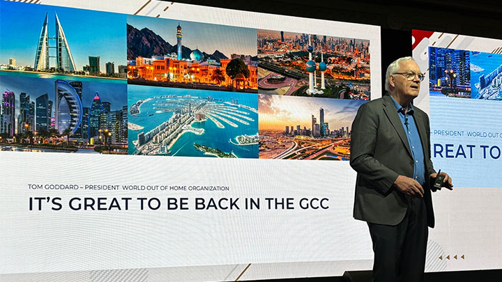 WOO President Tom Goddard praises GCC OOH Industry for world-leading Adex market share and digital penetration